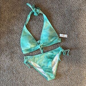 NWOT Cupshe Ribbed Bikini Set 💚 Sz Large